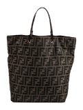 Fendi Vintage Brown Canvas Printed Zucca Ff Tote