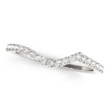 14k Wgold .16ct Diamond Modern Curved Wedding Band