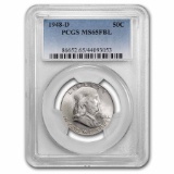 1948-d Franklin Half Dollar Ms-65 Pcgs (fbl)