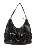 Gucci Gg Supreme Black Leather Web Top Hdl Bag