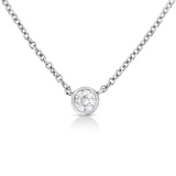 10k Gold .10ct Diamond Bezel-set Necklace