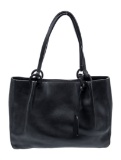 Gucci Black Leather Gg Canvas Snap Cls Shldr Bag