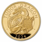 2024 1 Oz Gold Pf Gb Royal Tudor Dragon Coin