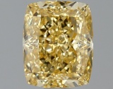 Fancy Yellow Cushion Cut 1.40ct Vs1 Lab Diamond