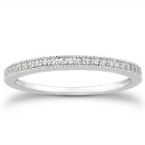 14k Wgold .11ct Diamond Micro-pave Milgrain Band