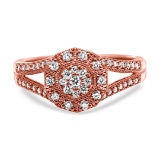 14k Rose Gold-pl .51ct Diamond Floral Cluster Ring