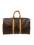 Louis Vuitton Mono Keepall 45 Brown Weekender Bag