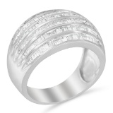 Elegant 1.00ct Diamond Domed Tapered Ring