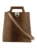 Salvatore Ferragamo Leather Turn-lock Top Hdl Bag