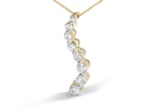 14k Gold Baguette & Round 3.00ct Diamond Necklace