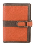 Longchamp Orange Leather Snap Cls Bifold Wallet