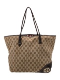 Gucci New Britt Medium Canvas Multitonal Hdw Tote