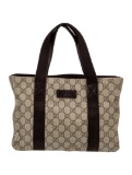 Gucci Brown Gg Plus Joy Web Top Handle Bag