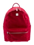 Mcm Red Nylon Silver-tone Hardware Backpack