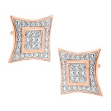 14k Gold-pl. .04ct Diamond Pointed Star Earrings