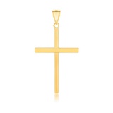 14k Gold Polished Flat Cross Pendant