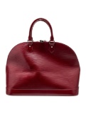 Louis Vuitton Alma Mm Vtg Red Epi Zip Top Hdl Bag