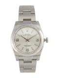Rolex Oyster Perpetual Ss Silver Dial Men's 36mm