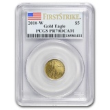 2010-w 1/10oz Proof Gold Eagle Pr70 Dcam Pcgs Fs
