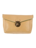 Marc Jacobs Yellow Lthr Antiqued Push-lock Clutch