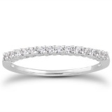 14k Wgold Round .21ct Diamond Airline Gallery Band