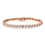 14k Gold-pl .25ct Diamond S-link Tennis Bracelet