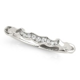 14k White Gold .04 Diamond Scallop Wedding Band