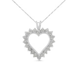 Dazzling .28ct Diamond Open Heart Necklace