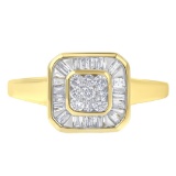 10k Gold .50ct Diamond Square Cocktail Ring