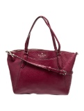 Kate Spade Burgundy Leather Zip Crossbody Bag