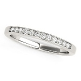 14k White Gold Round .12ct Diamond Wedding Band