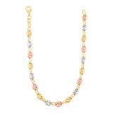 14k Tri Colors Gold Mariner Link Chain
