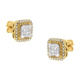 10k Gold Multi-cut .55ct Diamond Stud Earrings