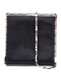 Tod's Black Satin Gunmetal Hardware Evening Bag