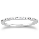 14k Wgold Round .19ct Diamond Slim Profile Band