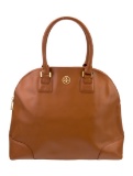 Tory Burch Neut Leather Gold-tone Hdw Top Hdl Bag