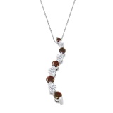 14k Gold 1.09ct Red & White Diamond Necklace