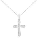 Timeless .24ct Diamond Inlaid Cross Necklace