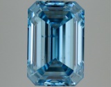 Fancy Blue Emerald Cut 4.68ct Vs2 Lab Diamond