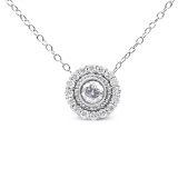 Elegant Round .50ct Diamond Halo Floral Necklace