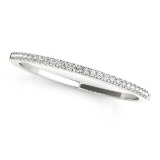 14k Wgold .09ct Diamond Slim Round Pave Set Band