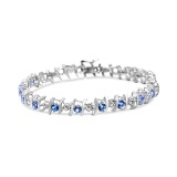 Elegant 4.71ct Aquamarine & Diamond Bracelet
