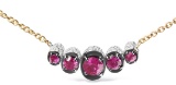 18k Gold Round 1.38ct Ruby & Diamond Necklace