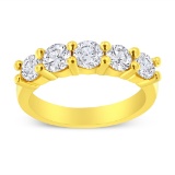 14k Gold-pl. Round 1.50ct Diamond 5-stone Ring