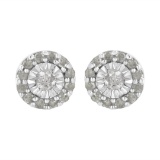Glittering .55ct Diamond Halo Stud Earrings