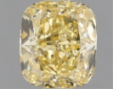 Fancy Yellow Cushion Cut 1.08ct Vvs2 Lab Diamond