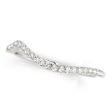 14k Wgold Round .12ct Diamond Modern Curved Band