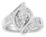 14k Wgold 1.25ct Diamond Twisted Composite Ring