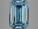 Fancy Blue Emerald Cut 7.23ct Vs2 Lab Diamond