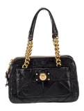 Marc Jacobs Quilted Pattern Blue Leather Shldr Bag